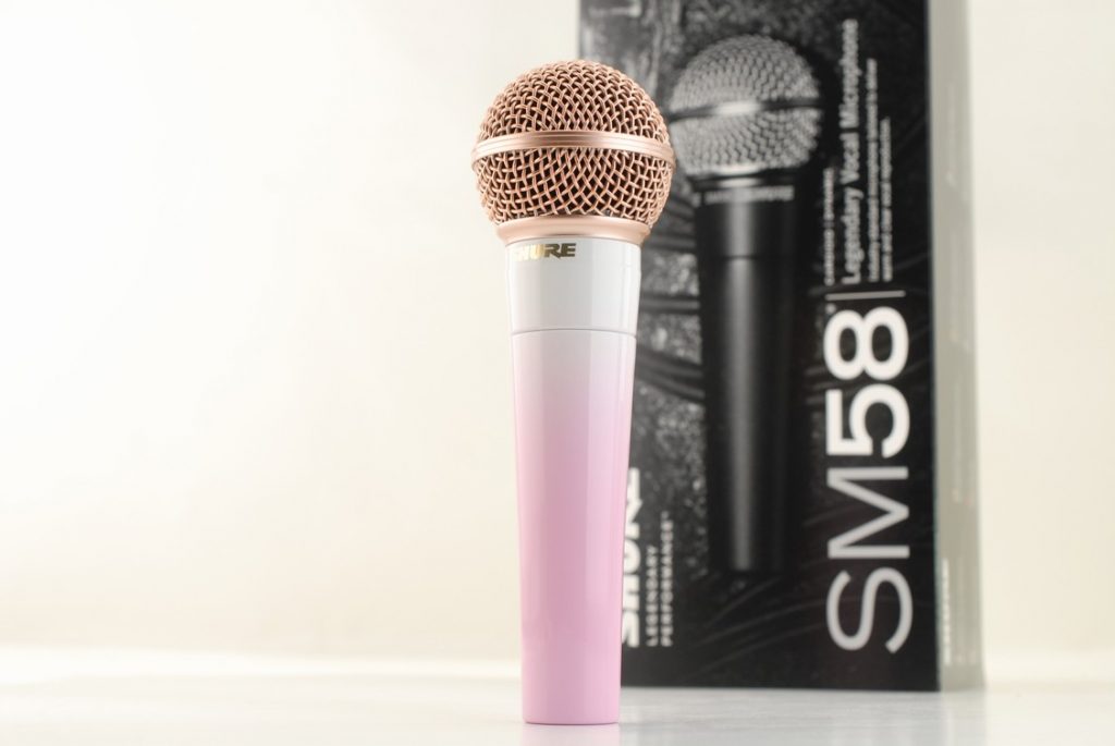 Shure Sm58マイク ピンクグラデーション塗装 完成 プロ フィット日記 Pro Fit Diary